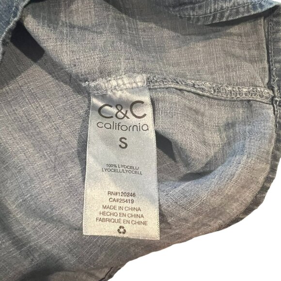 Women's NWT C&C California Lightweight Chambray Tank Top Size Small - Picture 5 of 5